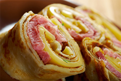 Crêpes jambon fromage